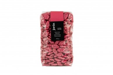 Raspberry-flavored pumpkin seeds in white chocolate 300 g