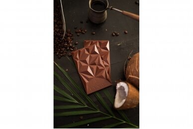 Ekologiškas Bean-To-Bar Pieninis Šokoladas Su Kava Ir Skrudintais Kokoso Dribsniais 48% 3