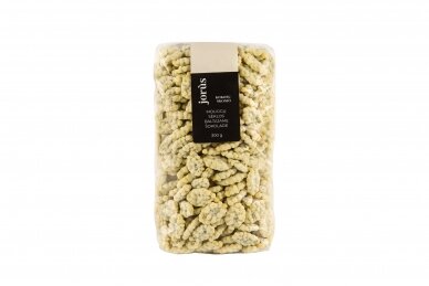 Coconut-flavored pumpkin seeds in white chocolate 300 g