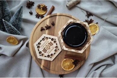 Wooden box with honey 1